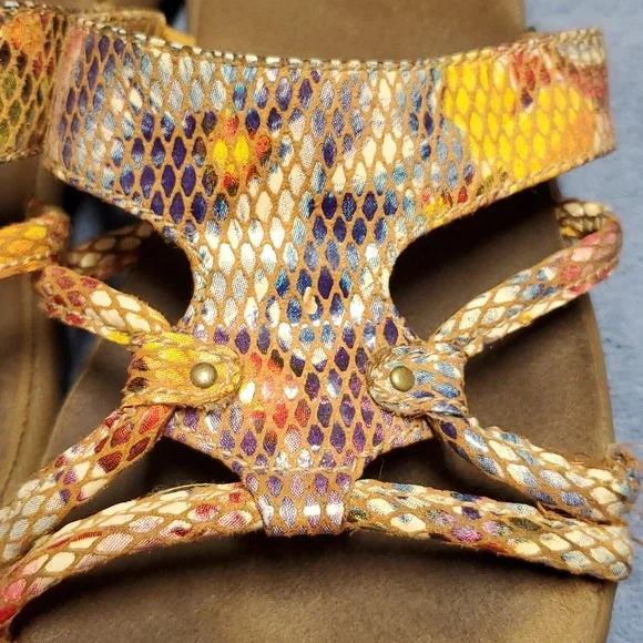 🔵 🎉Host Pick!🎉 Sz 8 Aerosoles Multicolored Snake Print Sandals - Picture 2 of 9
